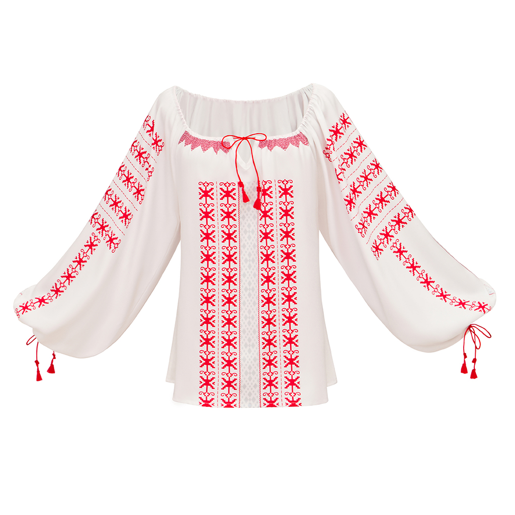 Puff Sleeve Blouse - Marion Ravenwood Cosplay Costume Women Vintage