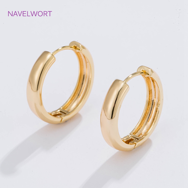 Women'S Fashion Earrings - 6 Sizes Gold Plated Circle Hoop