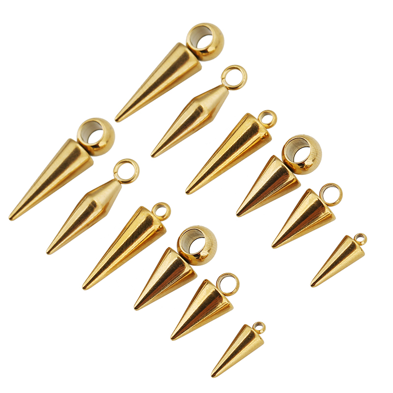 Women'S Fashion Earrings - 10pcs Stainless Steel Cone Charms Pendants