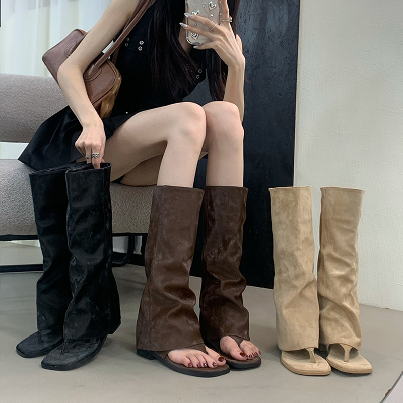 Women'S Fashion Korea - Hollow Out Women's Boots Velvet Cuff