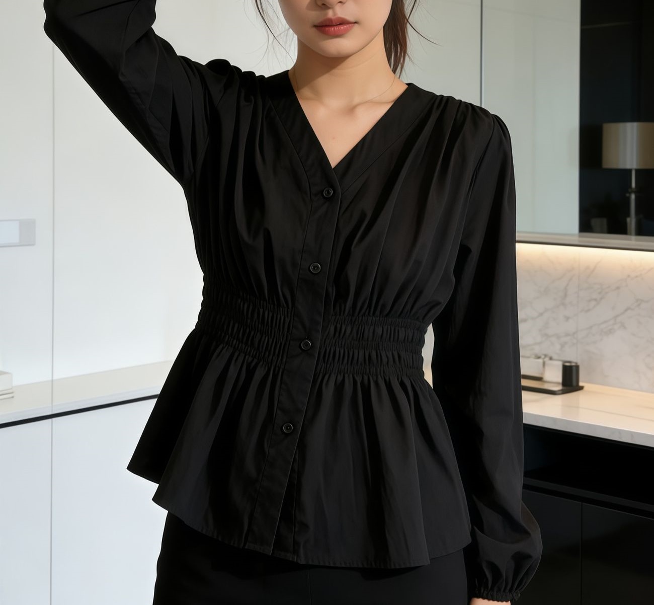 200 Pounds Plus Size Office La - Puff Sleeve Blouse review and price