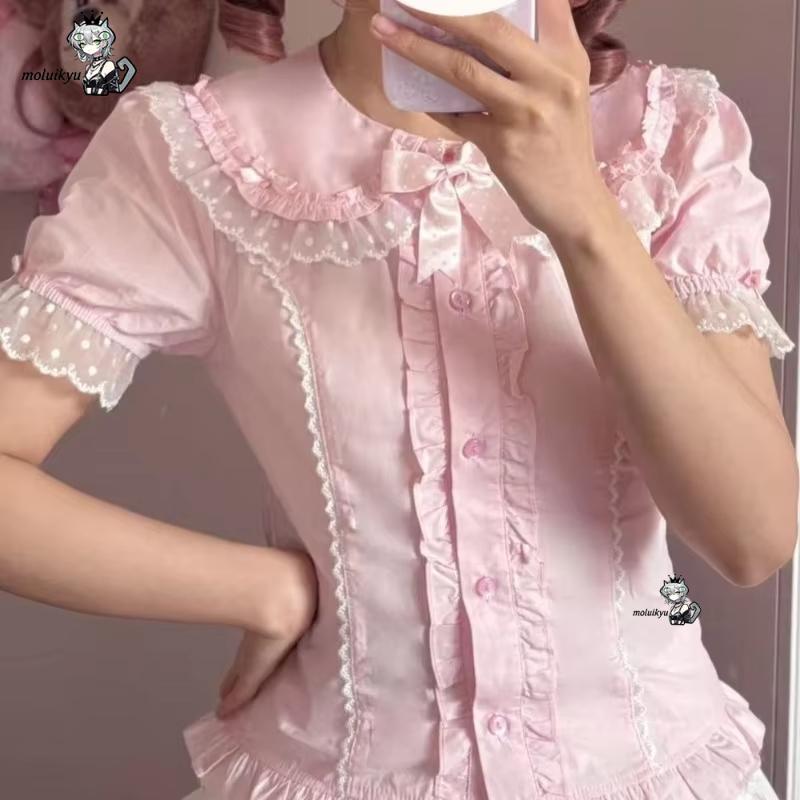 Kawaii Ruffles Blouses Spring  - Puff Sleeve Blouse review and price