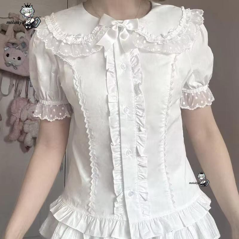 Kawaii Ruffles Blouses Spring  - Puff Sleeve Blouse review and price