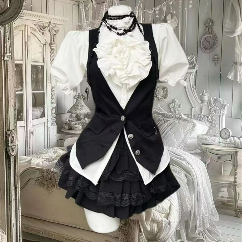 Y2k Aesthetic Lolita Style Swe - Puff Sleeve Blouse review and price