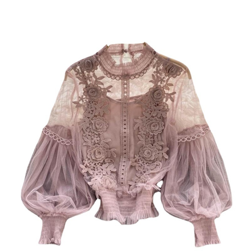 2Pcs/Set Lace Puff Long Sleeve - Puff Sleeve Blouse review and price