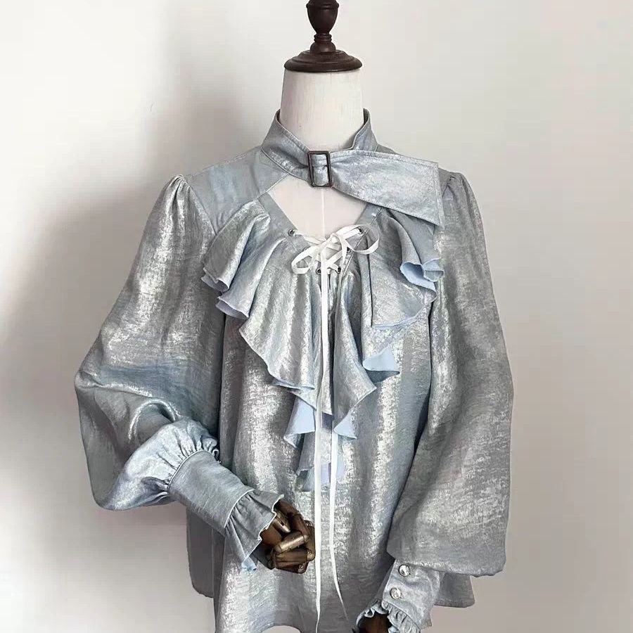 Japanese Sweet Cool Ruffle Tri - Puff Sleeve Blouse review and price