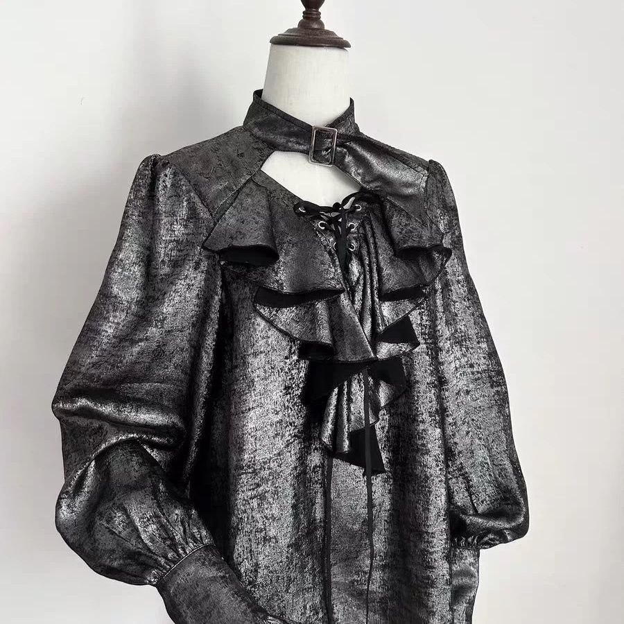 Japanese Sweet Cool Ruffle Tri - Puff Sleeve Blouse review and price