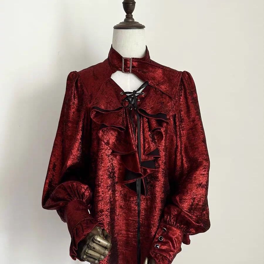 Japanese Sweet Cool Ruffle Tri - Puff Sleeve Blouse review and price