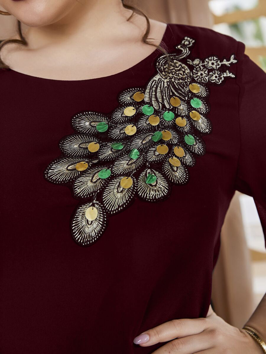 Plus Size Women's Embroidered  - Puff Sleeve Blouse review and price