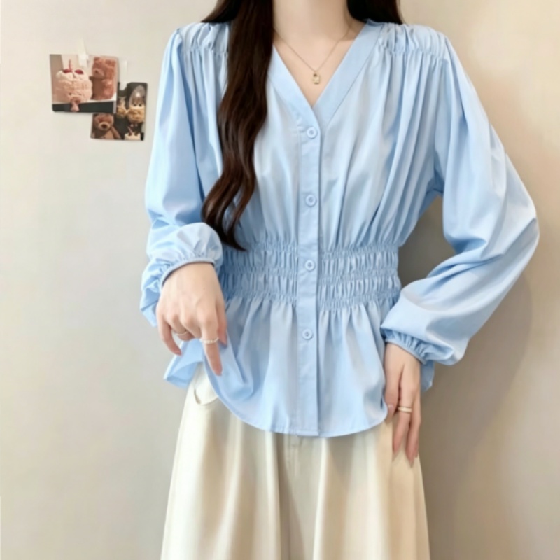 200 Pounds Plus Size Elastic W - Puff Sleeve Blouse review and price