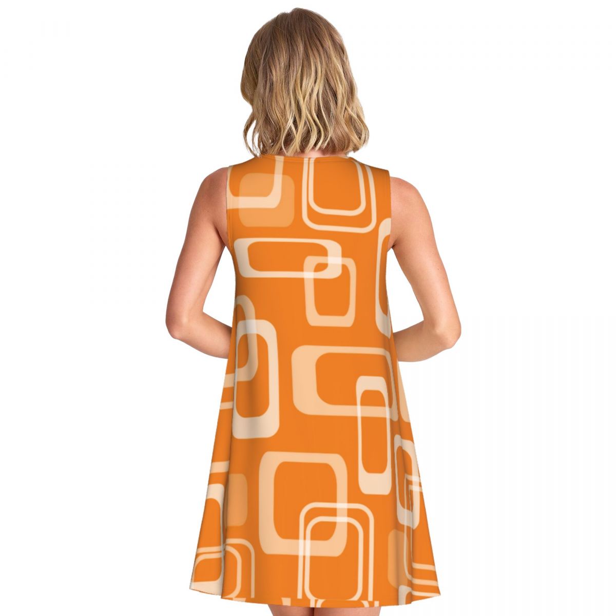 Orange Retro Mod Dress 60s Squ - Women'S Fashion In The 60S review and price