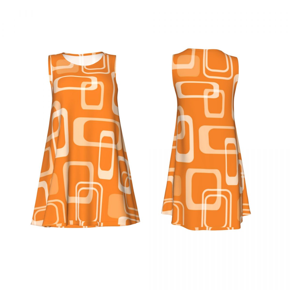 Orange Retro Mod Dress 60s Squ - Women'S Fashion In The 60S review and price