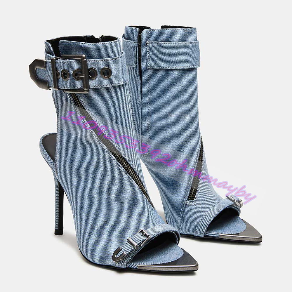 Summer Blue Denim Pointed-Toe  - Women'S Fashion Belts review and price