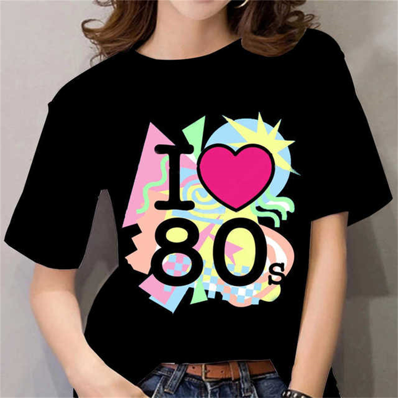 80s Womens T Shirt Femal Black - Women'S Fashion In The 80S review and price