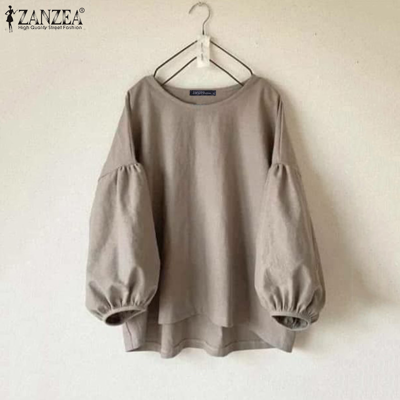 ZANZEA Plus Size Woman Casual  - Puff Sleeve Blouse review and price