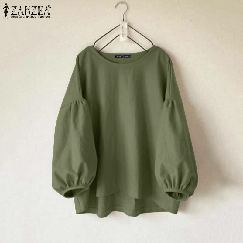 ZANZEA Plus Size Woman Casual  - Puff Sleeve Blouse review and price