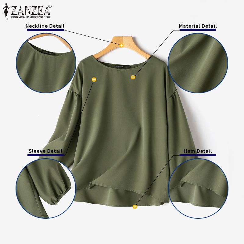 ZANZEA Plus Size Woman Casual  - Puff Sleeve Blouse review and price