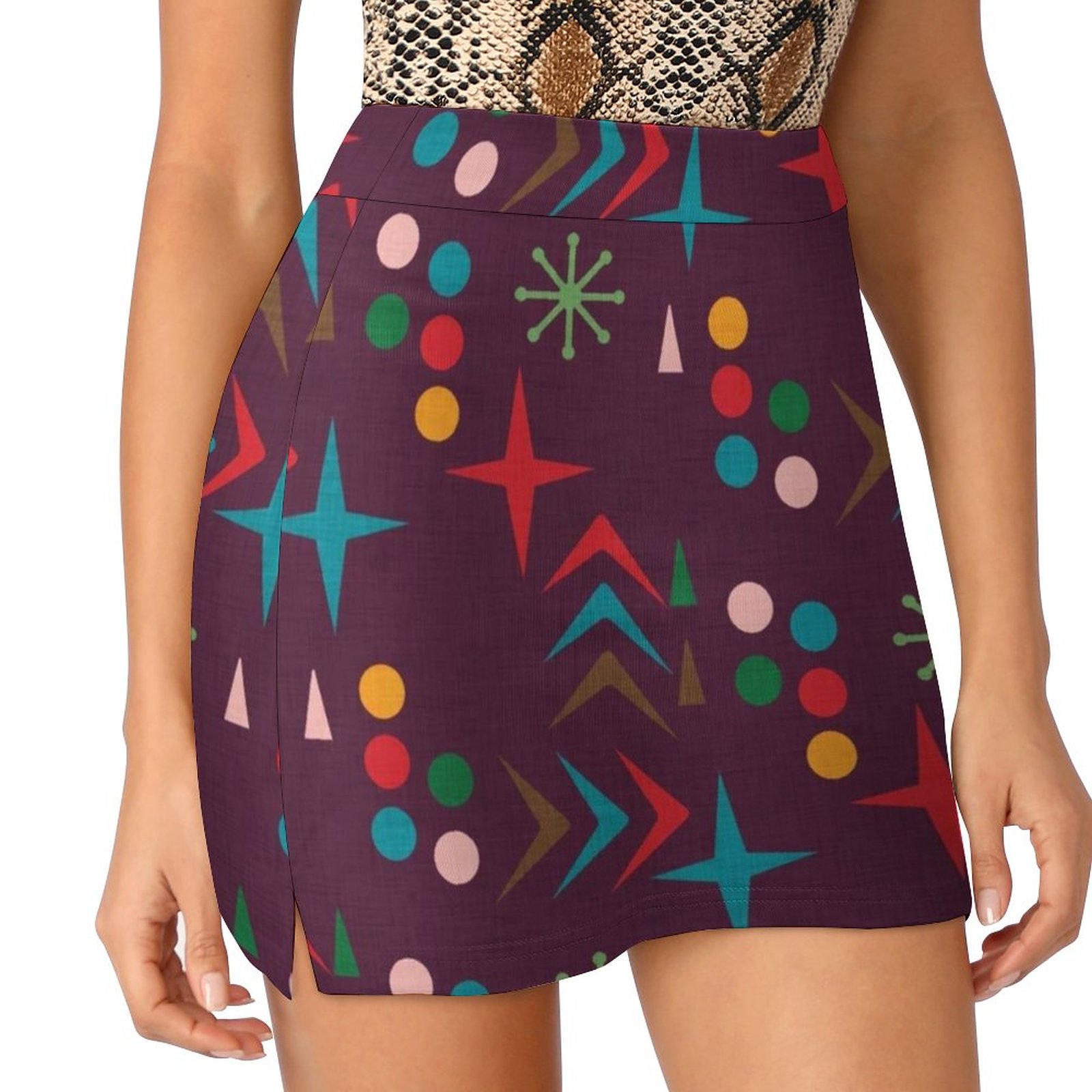 Atomic Pattern Purple Mid Cent - Women'S Fashion In The 60S review and price