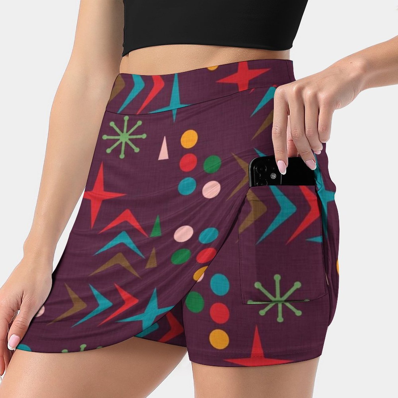 Atomic Pattern Purple Mid Cent - Women'S Fashion In The 60S review and price