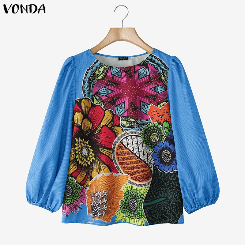Plus Size 5XL VONDA Women Fash - Puff Sleeve Blouse review and price